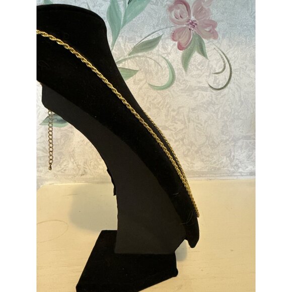 Gold-Tone Rope Chain Necklace Adjustable Length Jewelry - Picture 4 of 5